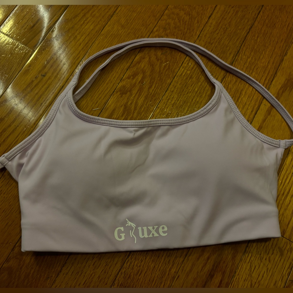 A gym workout back sports bra open back pretty purple worn once size small